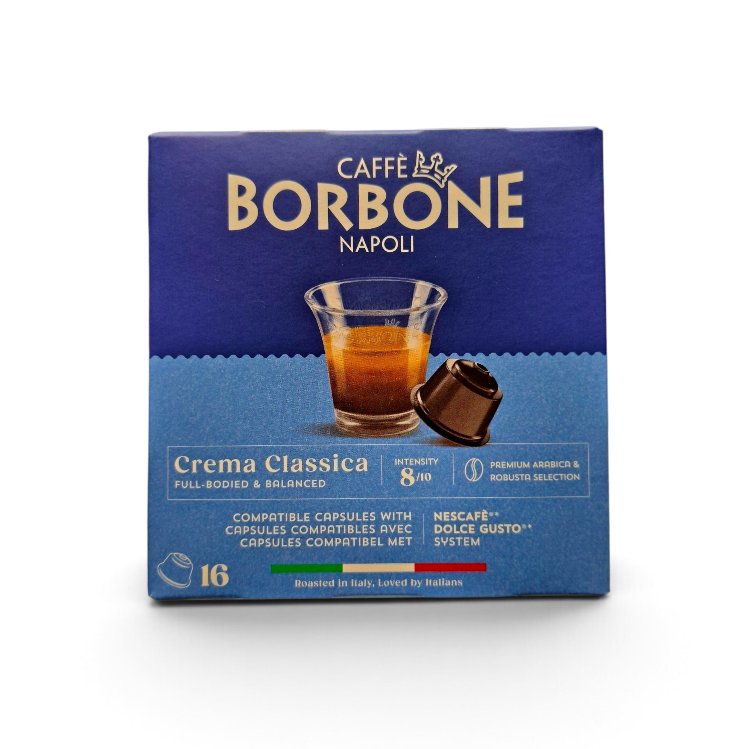 کپسول قهوه دولچه گوستو بوربن کرما کلاسیکا(crema classica) 16 عددی