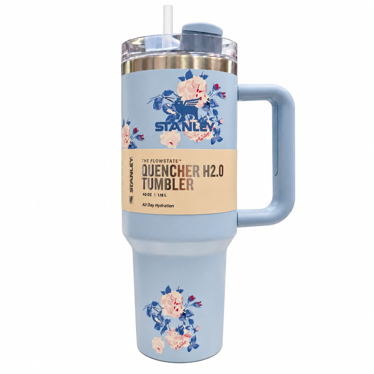تراول ماگ استنلی (Stanley) مدل Quencher H2.0 FlowState Tumbler(سری همکاری با LoveShackFancy) گنجایش 1.18 لیتر